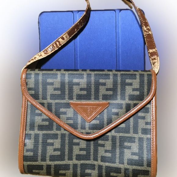 Fendi Vintage Zucca Convertible Clutch Crossbody Shoulder Handbag Small - Picture 2 of 16